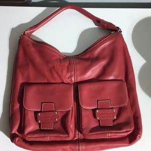 Kate Spade red leather hobo purse